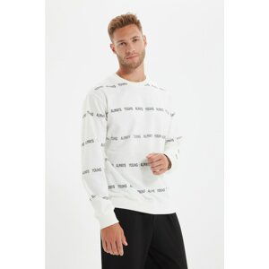 Trendyol Ecru Men Regular Fit Crew Neck Sweatshirt