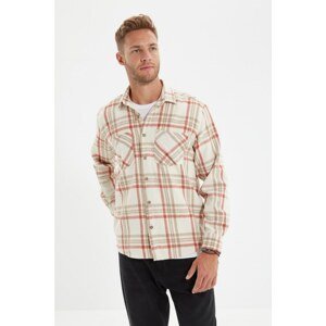 Trendyol Tile Men Regular Fit Shirt Collar Long Sleeve Buttoned Double Pocket Lumberjack Plaid Shirt