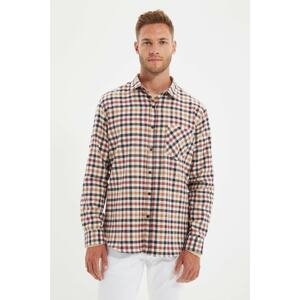 Trendyol Multi Color Men Slim Fit Shirt Collar Single Pocket Epaulette Lumberjack Plaid Shirt