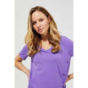 Blouse with an asymmetrical hem - purple