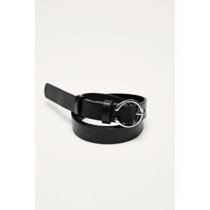 Belt with a decorative buckle - black