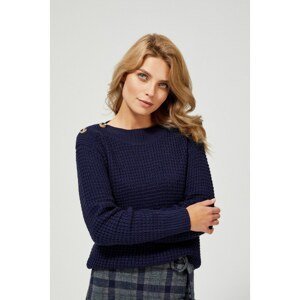 Sweater with decorative buttons - navy blue