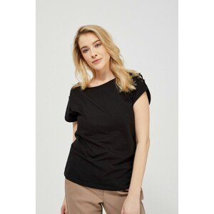Blouse with decorative sleeves - black