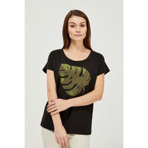 Cotton T-shirt with a monster - black