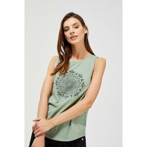Cotton top with a print - olive