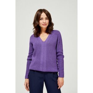 Sweater with a metallic thread - purple