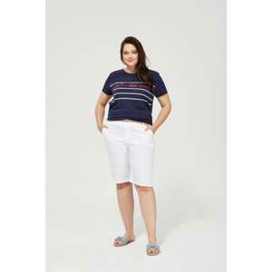 Cotton shorts with a belt - white