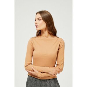 Ribbed blouse - beige