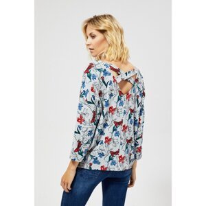 Sweater with a print and decorative back