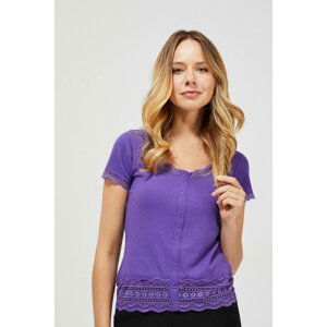 Blouse with lace - purple