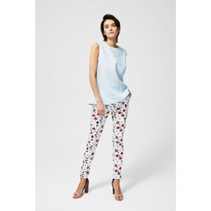 Pants with a print - white