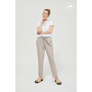 Linen trousers with a binding - beige