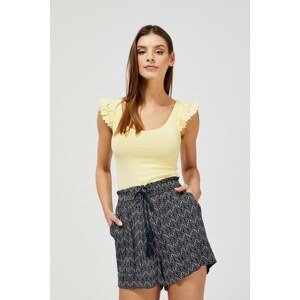 Top with decorative straps - yellow