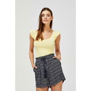 Top with decorative straps - yellow