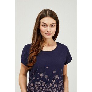 Blouse with a print - navy blue