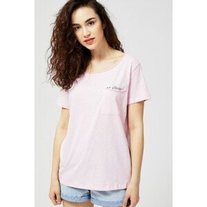 Cotton blouse with a pocket - pink