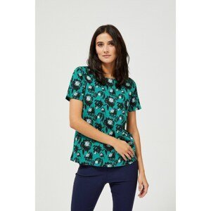 Cotton blouse with a print - green