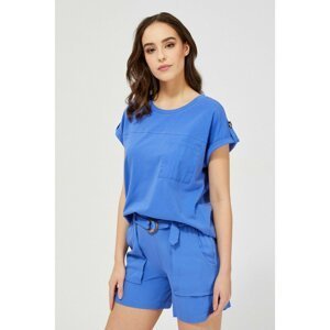 Blouse with a pocket - blue