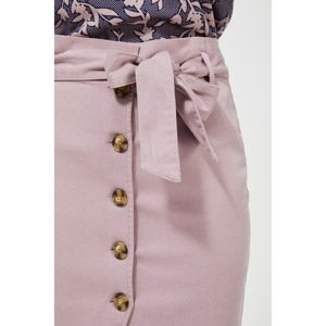 Pink high-waisted lyocell skirt with a tie - pink