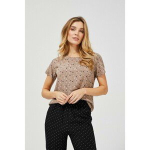 Viscose blouse with a print - brown