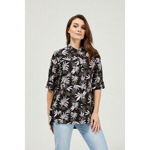 Viscose shirt with a print - black