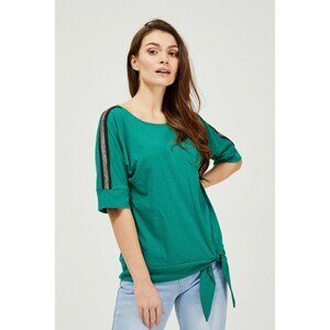 Blouse with stripes - green