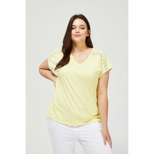 T-shirt with openwork decorations - yellow