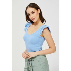 Top with decorative straps - blue