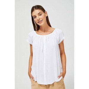 Viscose shirt with short sleeves - white