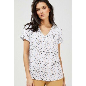 Shirt blouse with a print - white
