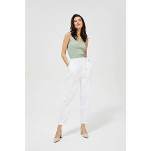 Plain paperbag trousers - white