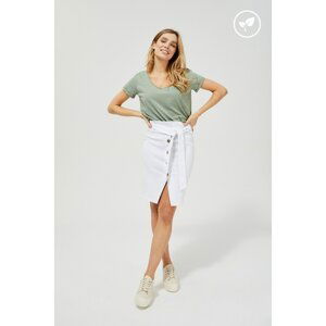 LYOCELL SKIRT WITH A BELT - white