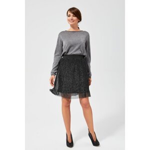 Pleated mini skirt with a metallic thread
