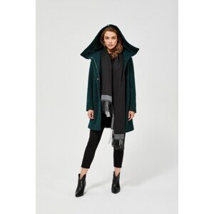 Coat with a hood - green