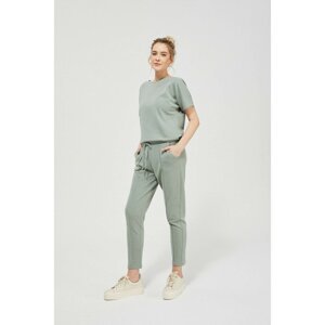 Olive sweatpants with crease and pockets