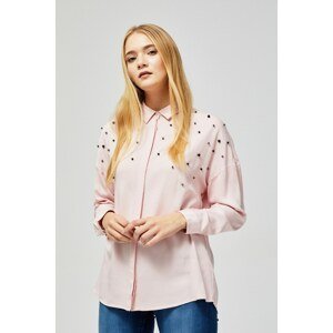 Shirt decorated with pebbles - pink