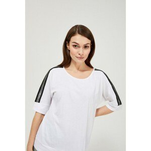 Blouse with stripes - white