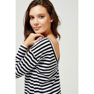 Striped blouse with long sleeves and an open back