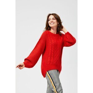 Sweater with a clear weave - red