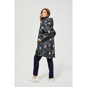 Parka jacket with a floral motif