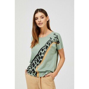 T-shirt with a giraffe print - olive