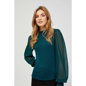 Sweater with puff sleeves - green