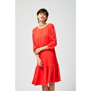 Dress with a frill - coral