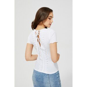 Blouse with a tie on the back - white