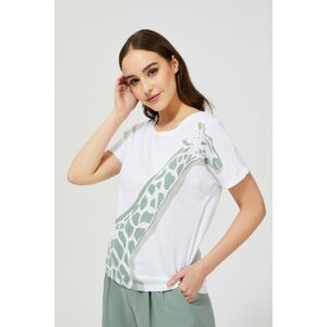 T-shirt with a giraffe print - white
