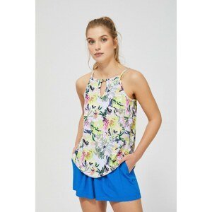 Patterned top with a decorative neckline - green