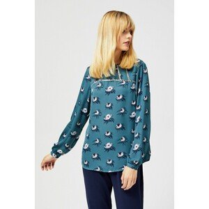 Floral shirt with openwork inserts