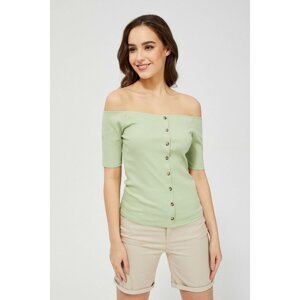 Off-the-shoulder blouse - olive green