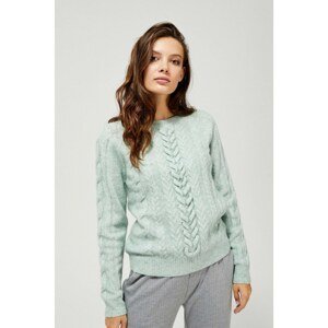 Sweater with a braid weave - mint