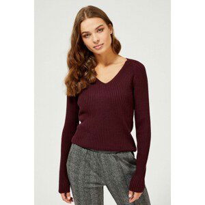 V-neck sweater - burgundy